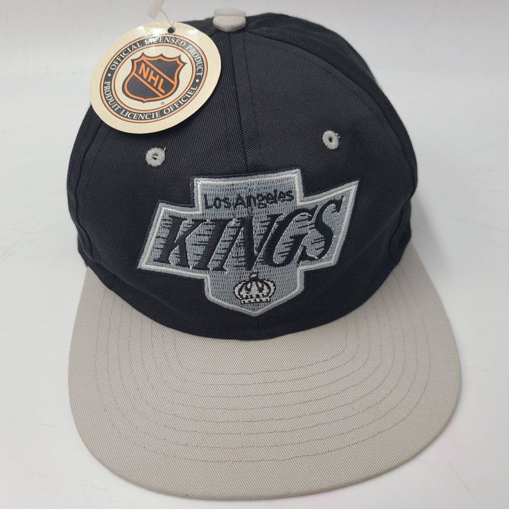 Vintage Los Angeles Kings Hat Snapback UII Universal Industries Black Gray NHL‎